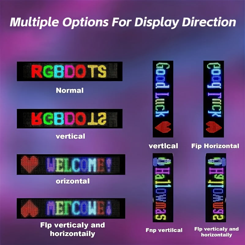 Programmable LED Display Screen & Smart RGB Color Pixel Wall Art Panel - USB- App-Controlled Suitable for Home Theater, Car Dashboard, Game Room, DIY Text/Animations, /Infrared Remote Control for Modern Decoration