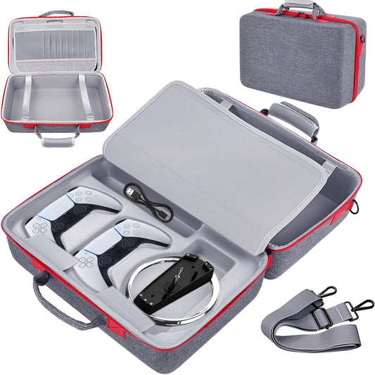 Travel Hard Shell Storage Carrying Case for PS5 Slim Console, Protective Travel Bag with Ample Space, Soft Compartment for Playstation 5 Slim Disc & Digital Edition, Gaming Additions (Digital Black/Digital Grey)
