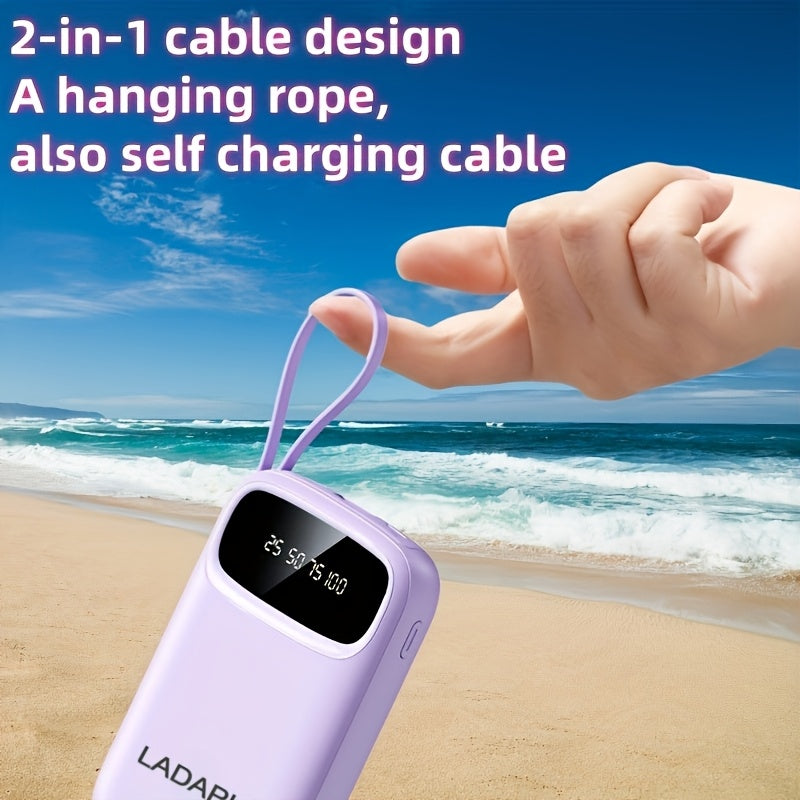 10000mAh Pocket Size Mini Cute 5W Slow Charging/15W Fast Charging/22.5W Super Fast Charging Portable Cartoon Power Bank, Small Size Large Capacity High Appearance, Built-with 3 Cables, High-Speed Rechargeable Battery, Travel Must Have, for iPhone