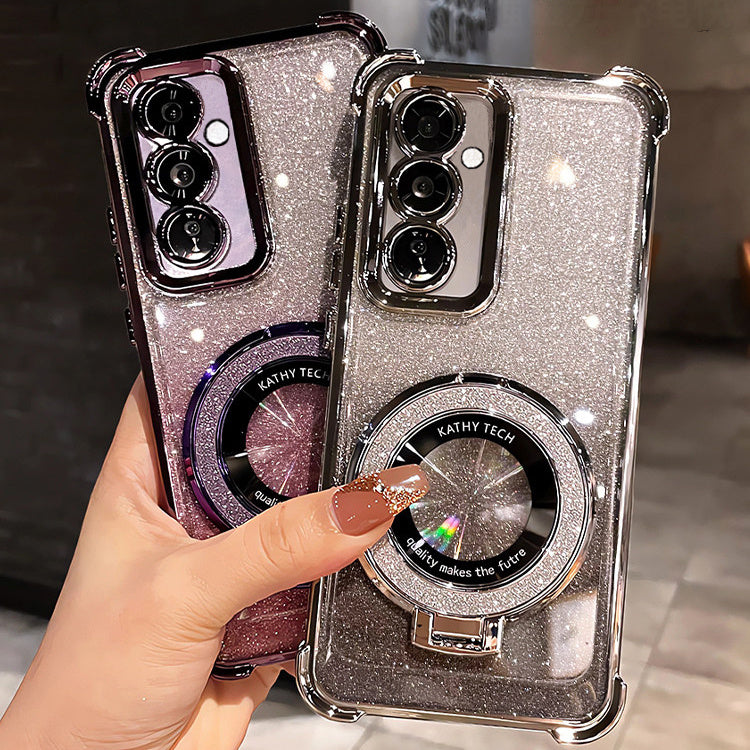 Phone Case: Glitter Phone Case for Samsung Galaxy S25 S24 S23 S22 Ultra Plus EDGE Fe Stand Support Bracket Fashion Protect Detachable Cover