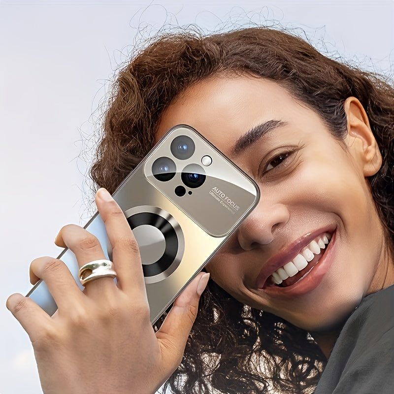 New Luxury Matte Titanium Phone Case, Compatible with Iphone 17 Pro, Iphone 17 Pro Max, Iphone 17 Air, And Iphone 17. Features Magnetic Wireless Charging, Shockproof Glass for Camera Lenses, And a Built-In Lens Protector. A Perfect Christmas Gift.