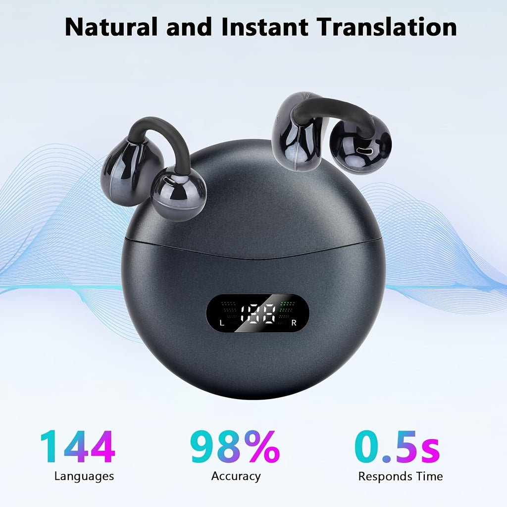 Ear-clip Wireless Earpuds, Open-Ear Wireless Headphones, Low-latency HD Calls, Comfortable And Stable To Wear, Suitable For Small Ears And Glasses Wearers, Choose Between Clip-on Wireless Earphones And Translation Earphones; Wireless Version 5.4