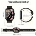 Full Touch Screen Smartwatch (for Answering/making Calls), USB Charging, Wireless Calling And Message Reminders, Email Display, Location Navigation, Remote Camera/music Player, Perfect Gift For Family And Friends, 1.83-inch TFT Large Display Screen