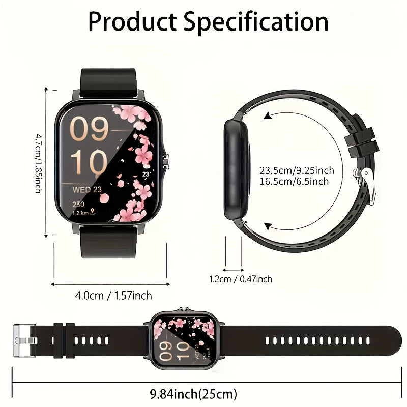 Full Touch Screen Smartwatch (for Answering/making Calls), USB Charging, Wireless Calling And Message Reminders, Email Display, Location Navigation, Remote Camera/music Player, Perfect Gift For Family And Friends, 1.83-inch TFT Large Display Screen