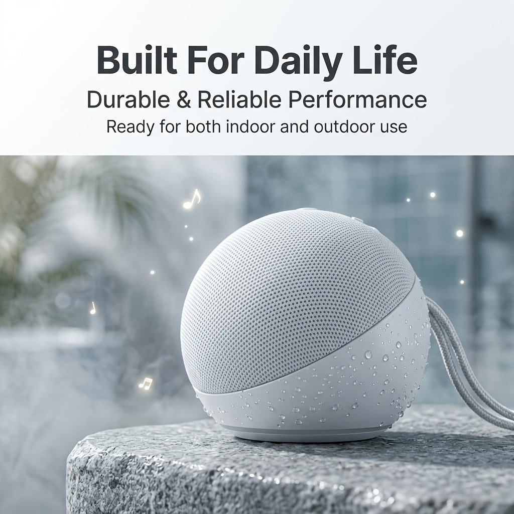 Spherical 5Th Gen Alexa Dot Smart Speaker with RGB LED Light, Wireless Subwoofer, TWS Connection, And Portable Base