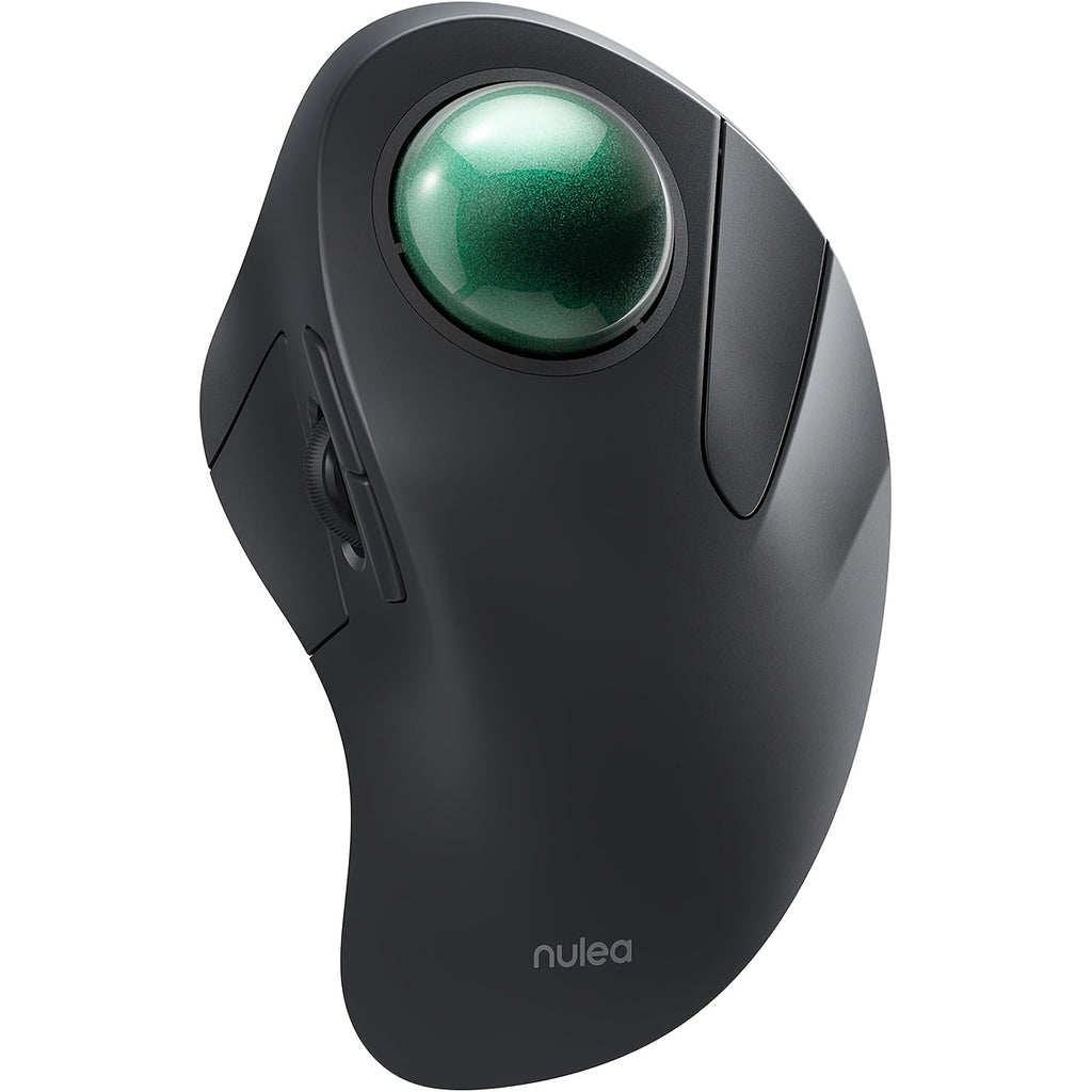 Nulea Wireless Ergonomic Trackball Mouse, Rechargeable, BT Rollerball Mouse, 44mm Index Finger Trackball, 5 Adjustable DPI, Compatible with PC, Laptop, Mac