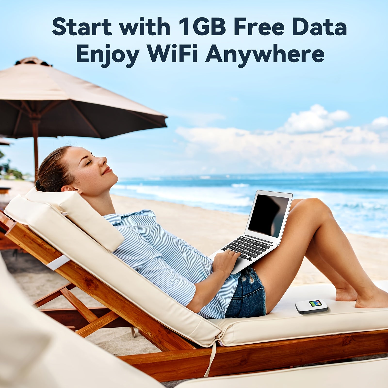 4G LTE WiFi Mobile Hotspot(Data SIM Card Included), 16 Connected Devices, Multiple Networks Verizon/AT&T Compatiable,, Portable Internet for Campers, Motorhomes And Travels, 1GB Free Gloabl Data (US/CA/MX/EU/Asia)