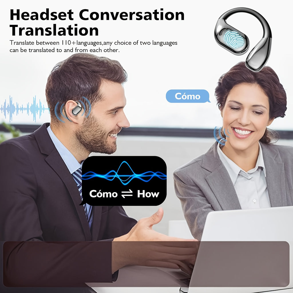 [AI Translation Earphones] 3-In-1 AI Translation Earphones | Real-Time Translation for 156 Languages, Bone Conduction Wireless Headphones - Ideal for Travel, Business, And Learning