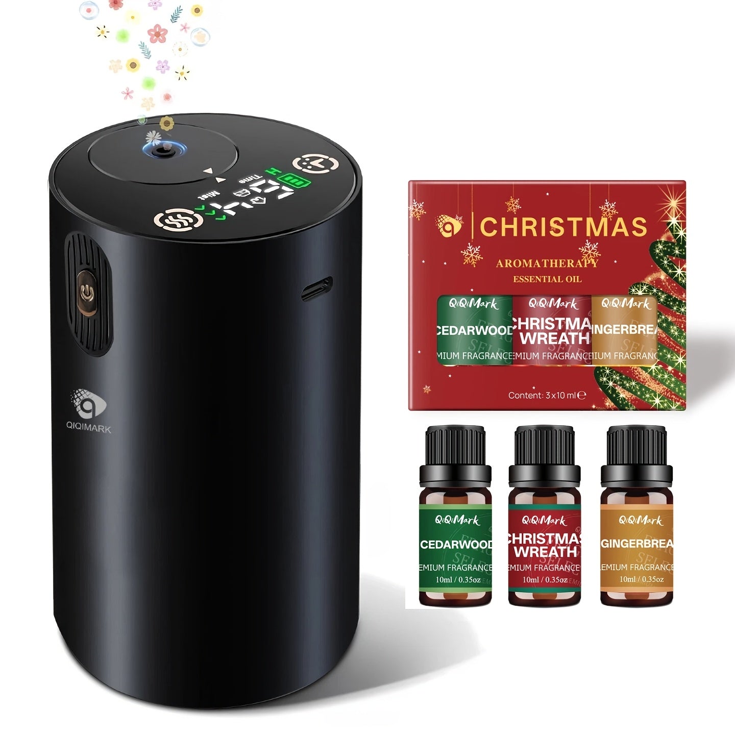 Waterless Diffuser for Essential Oil, Aromatherapy Diffusers for Home Nebulizer Air Freshener Diffuser Mini Scent Machine Battery Operated 4 Mist Level 1/2/3/4/6H Timers Auto-off for Car Bedroom Hotel