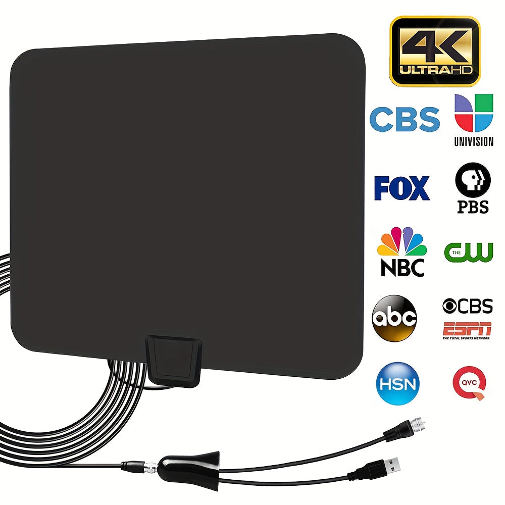 TV Antenna Portable Antenna Digital Antenna Indoor Antenna Supports 4K 1080P Suitable for All Smart Tvs, with 13.3 Feet Coaxial Cable