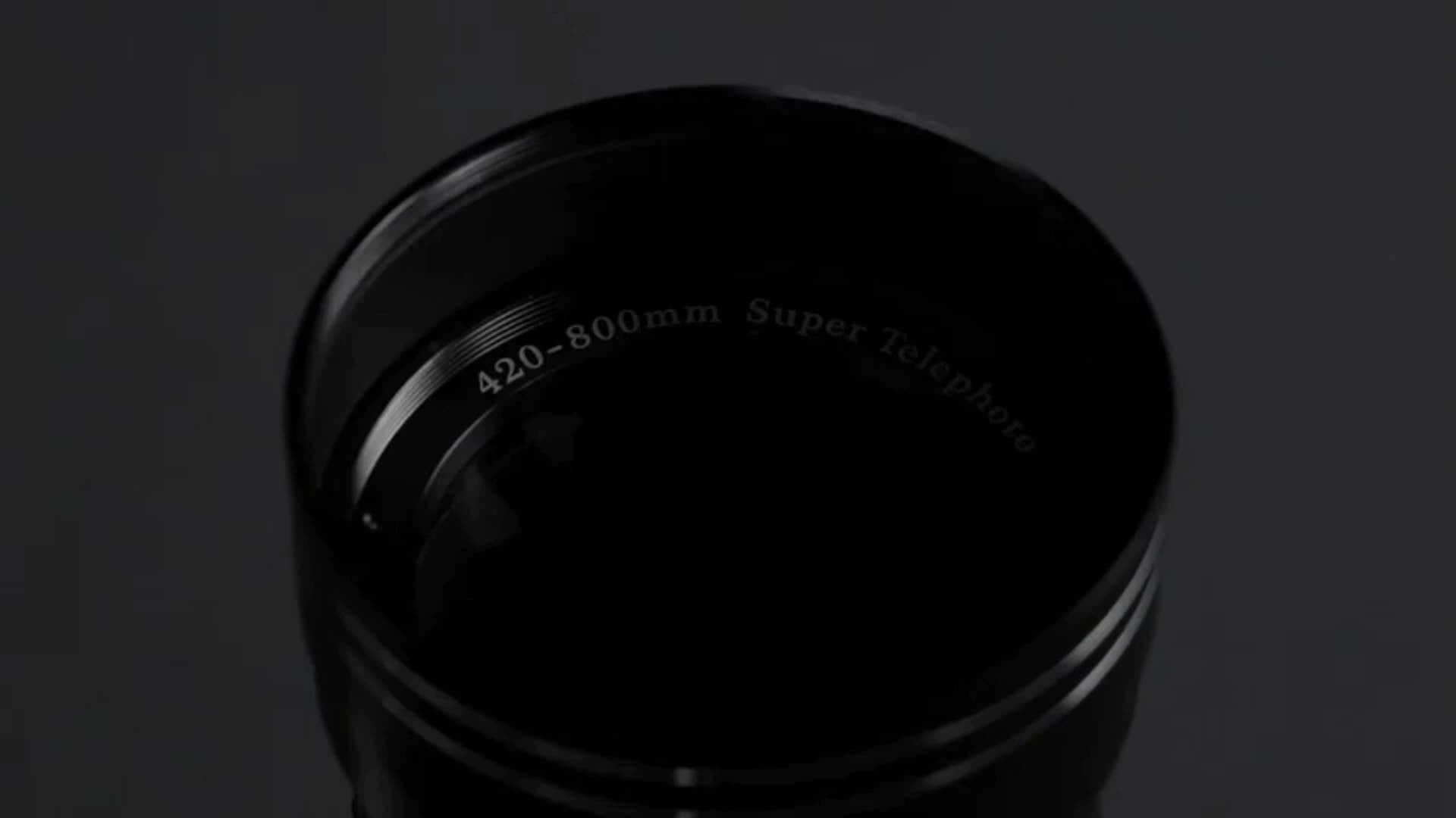 420-800mm F8. 3-16 Telephoto Zoom Lens(Mf) + T-Mount for Canon & for Nikon & for Sony Mount, Very Suitable for Outdoor Shooting, Moon Photography