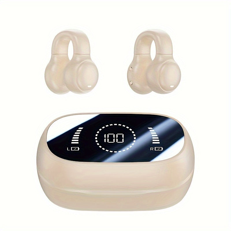 TWS Clip-On In-Ear Wireless Earbuds Ultra High Stereo, Intelligent Noise-Canceling, Long-Range Connectivity, And Sports/Gaming Headset Features