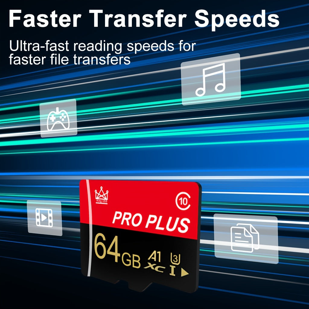 High Speed U3 C10 A1 Memory 3pcs Memory Card with Adapter, for Tablet/ Camera/ Mobile Phone/ Camera/ Car Audio/ Game Console, Store Your Files Securely 512MB 256MB 128MB 64MB TF Card