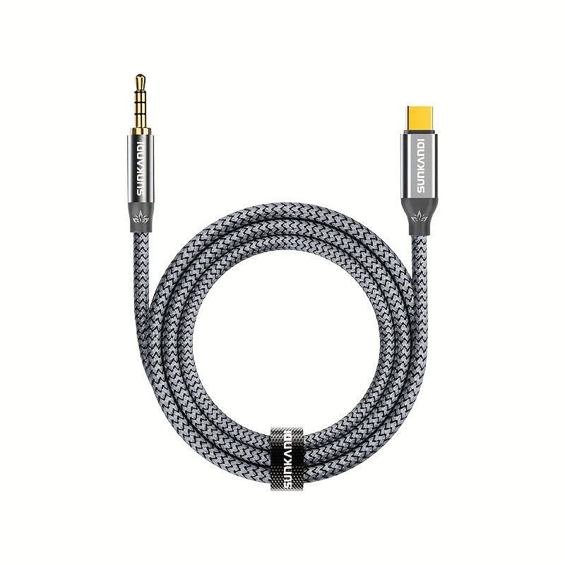 SUNKANDI USB C to 3.5Mm Audio Adapter, USB C to TRRS Headphone Car Stereo Cord Built-In DAC Digital Decoder Chip Compatible with Iphone 15/ 16 Series And Galaxy S24/ S23 Series And More USB C Devices