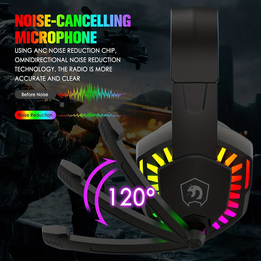 MAMBASNAKE Wired 104 Keys Gaming Keyboard Mouse Headphone Speaker 5in1 Combo with Multi RGB Backlight 2400DPI Mice Large Mouse Pad for Computer PC Gaming Mac PS4 Xbox One for new year gift