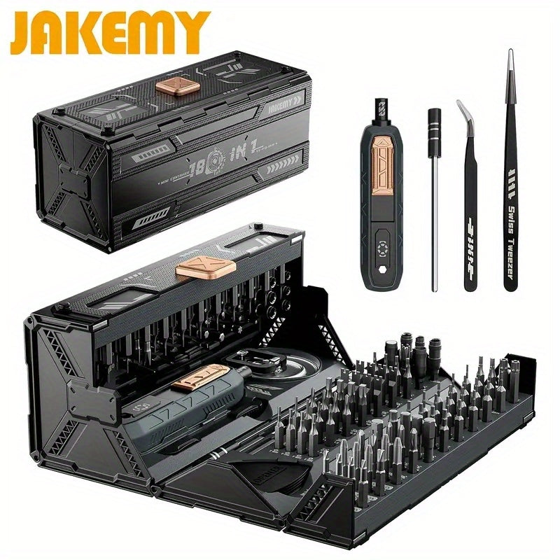 [Professional Repair Kit] 180-In-1 Manual Precision Screwdriver Set, Container Modeling Design, Angular, Stylish, Professional Magnetic Repair Kit, Suitable for Laptops, Mobile Phones, Cameras, Tablets, Household Appliances, Glasses, Game Consoles, Etc