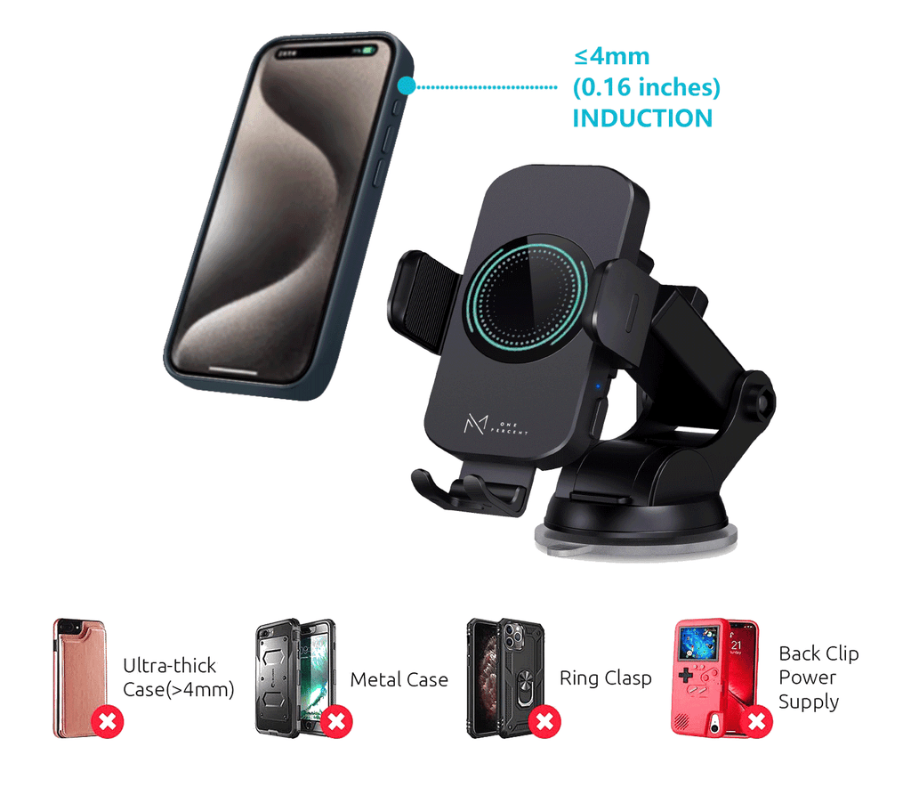 Ultra-Fast 15W RapidWireless Car Charger - Smart Auto Clamping Phone Mount for iPhone 15 14 13 12 11 Pro Max, Samsung Galaxy S23 S22 S21 - Hassle-Free, Seamless Compatibility