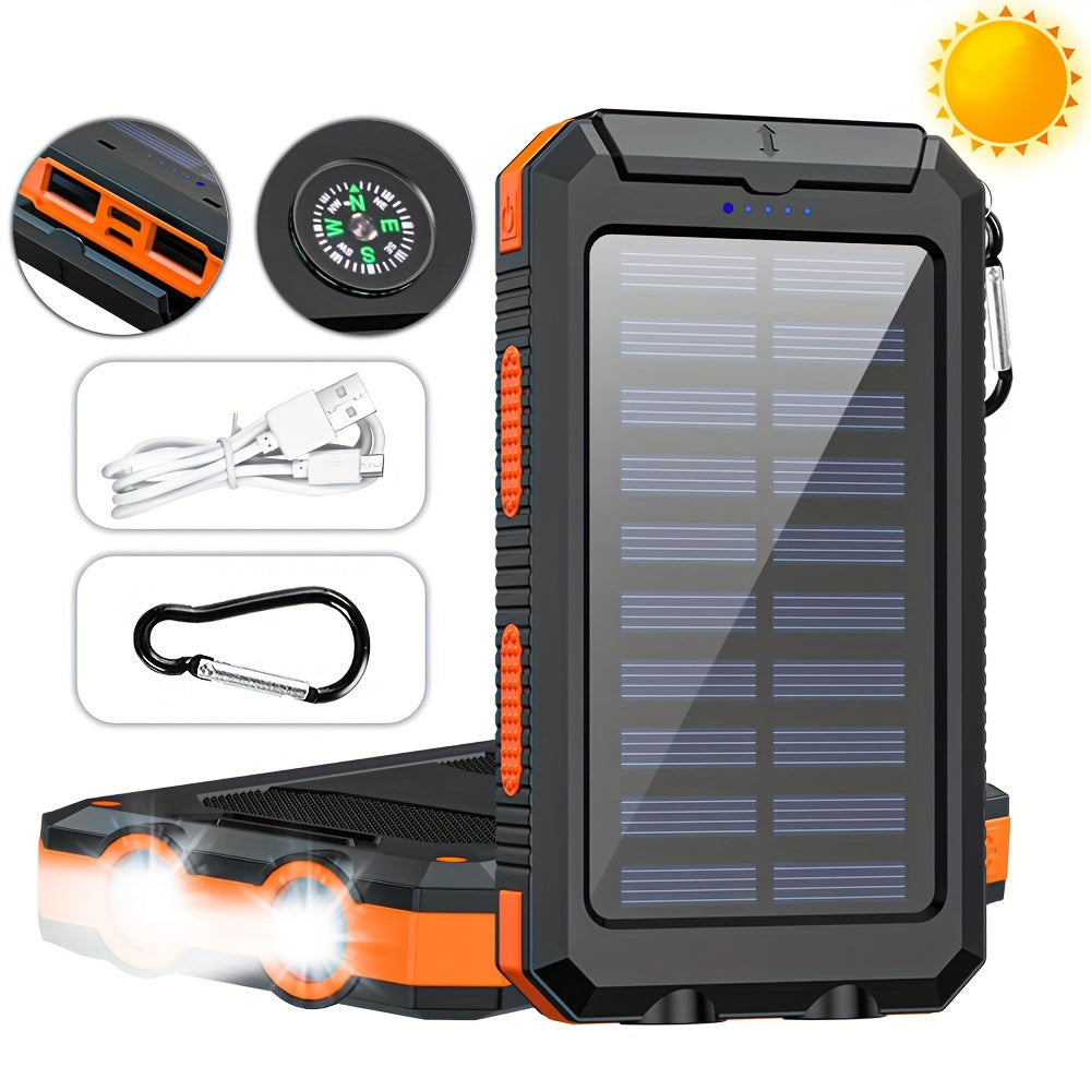 Solar Mobile Power Bank Magnetic Wireless Charger 40000/28800mAh Built-in 4 Cables Six Outputs 15W Fast Charging Mobile Power Bank Suitable for All Mobile Devices Three Inputs with Dual Flashlights Solar Portable Charger, The Best Gift for Hallowmas