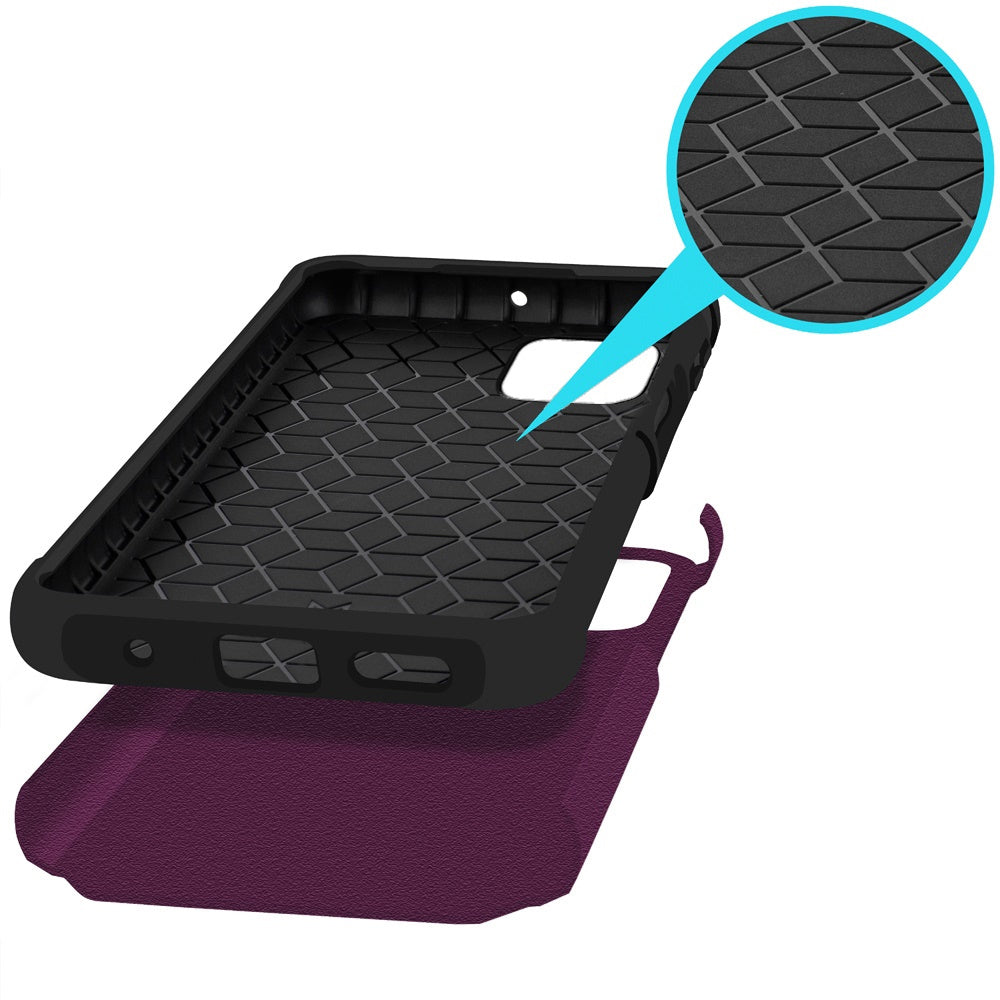 For T-Mobile Revvl 7 5G Phone Case, Dual Layer Hybrid Magnetic Support Shockproof Heavy Duty Cover