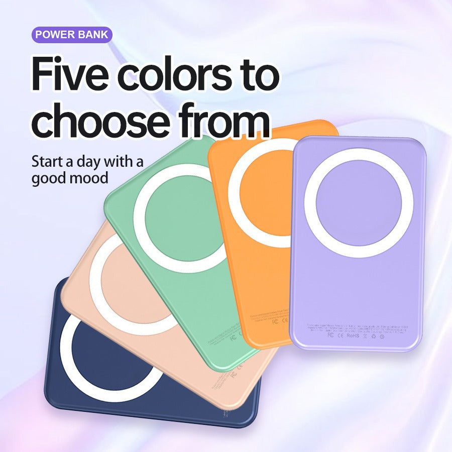 Winsway 5000mAh magnetic mini mobile power bank, supports PD and QC 3.0 fast charging, colorful and versatile, suitable for iPhone 17/16/15/14/13 series