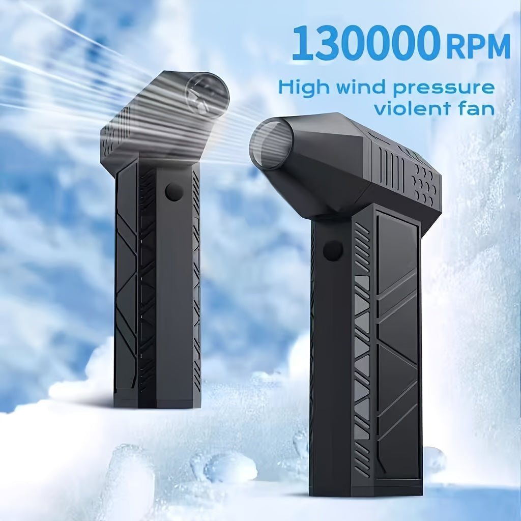 130, 000 RPM Super Turbo Fan, High-Power Brute Force Fan, USB-C Fast Charging, Adjustable Wind Power, Rechargeable Air Blower, Suitable for Computer Cleaning, Car Cleaning And Dust Removal, Leaf Blowing, Cooling, And Powerful Brute Force Fan