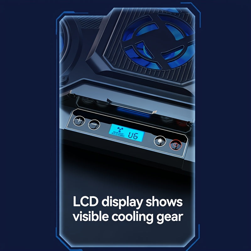 [Portable Laptop Cooler] Summer Must-Have Laptop Cooling Stand, ICE COOREL E-Sports 6-Core Silent Exhaust Fan Notebook Heat Sink, Portable Laptop Cooler, Essential for School Start Season And Daily Cooling