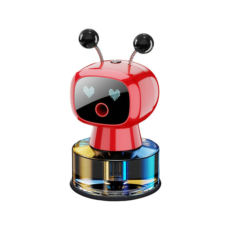 Robot Smart Car Air Freshener, USB Charging Design, Automatic Fragrance Spraying When The Car Starts And Stops, AI Expression Changes In Fun, Four Levels Of Fragrance Concentration Can Be Adjusted At Will, Ideal Car Decoration, The Best Gift