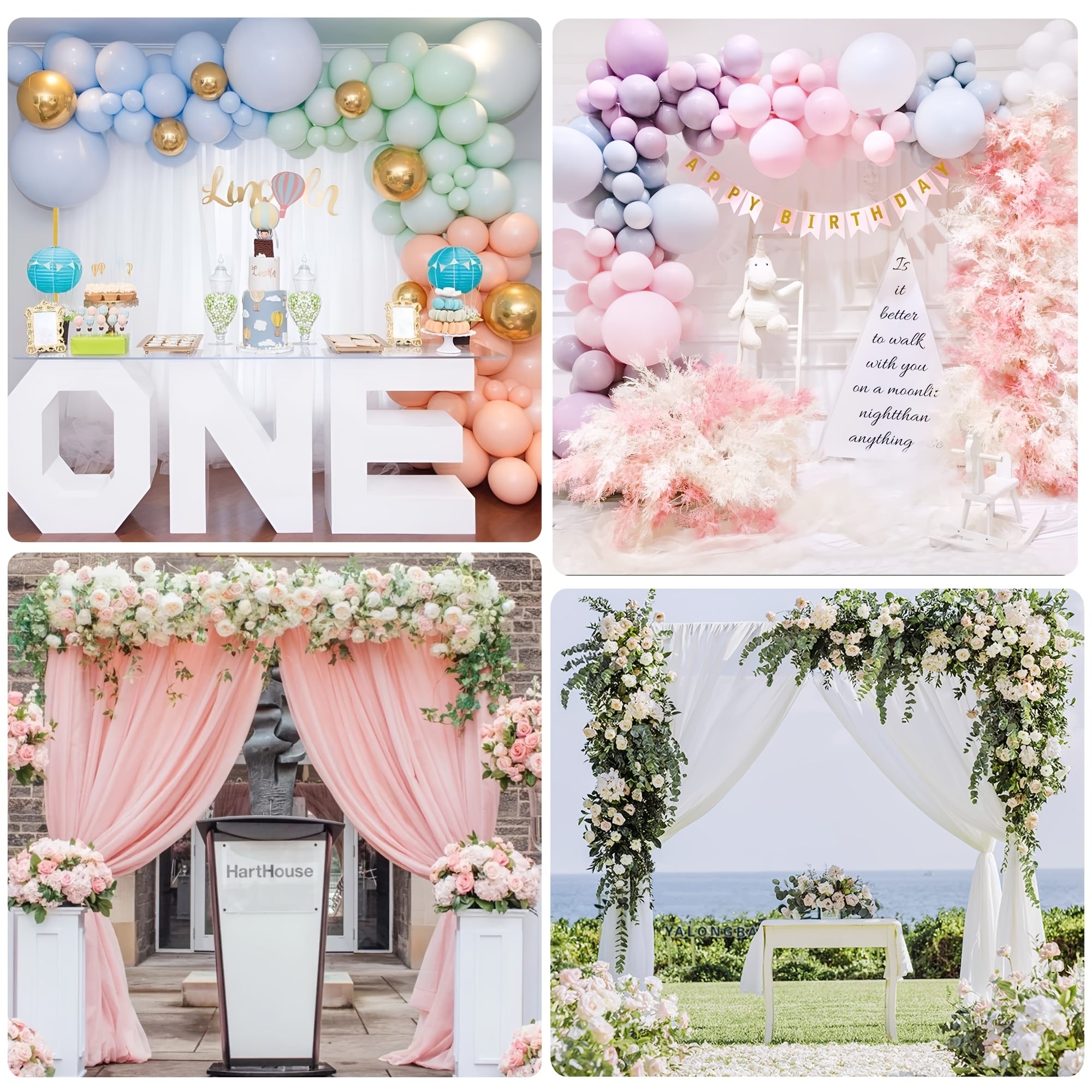 6FT/8FT Square Arch Backdrop Stand, Metal Balloon Arch Stand, Wedding Arches for Ceremony Wedding Birthday Party Decoration