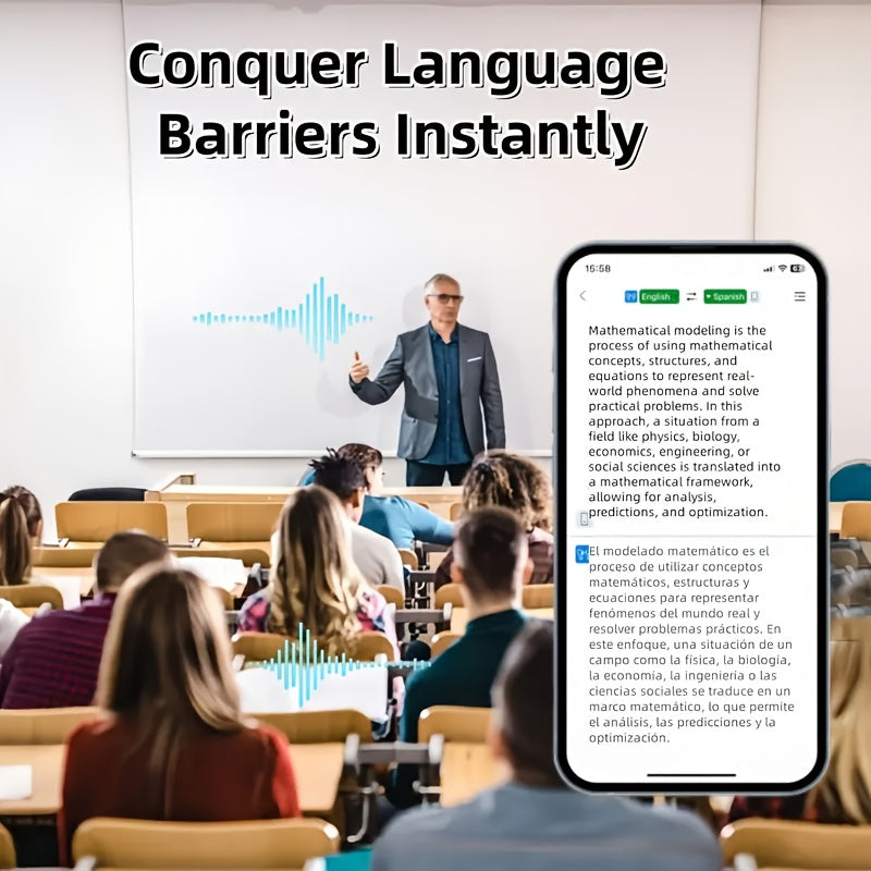Real-Time Languages Smart AI Translation Earbuds - Translate In Real-Time, Providing Precise Simultaneous Interpretation to Eliminate Language Obstacles for Seamless Business Trips, Social Interactions, Education, Work, And Conferences,
