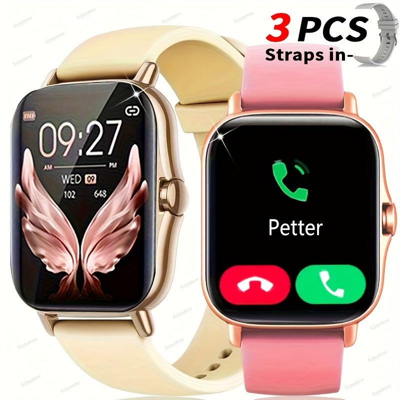 New Smartwatch (answer/make Calls), 1.83-inch Full Screen Touch, Suitable For Both Men And Women, USB Charging, With Wireless Calling And Message Reminders, Dual TPU Straps, Pedometer, Multi Sport Mode Outdoor Fitness Watch, Exercise Recording