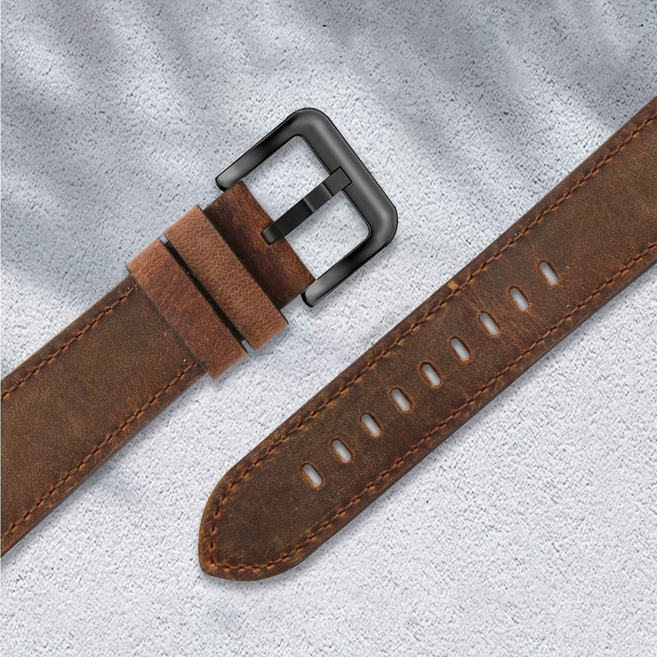 Classic Design Soft Synthetic Leather in Dark Coffee Shade, Suitable for Iwatch Ultra2/1 Series 9 Through 1, Available in Various Sizes for Men'S Wristbands