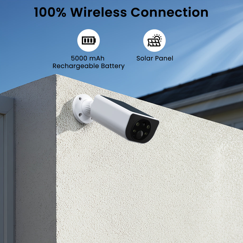 Wansview Solar Security Camera Outdoor, Wireless Security Camera, 2K HD Resolution, Color Night Vision, Two-Way-Audio, Motion Detection, SD Card/Cloud Storage, Compatible with Alexa/Google Home, 1/2/3/4 Solar Cam & 1pc Battery Camera