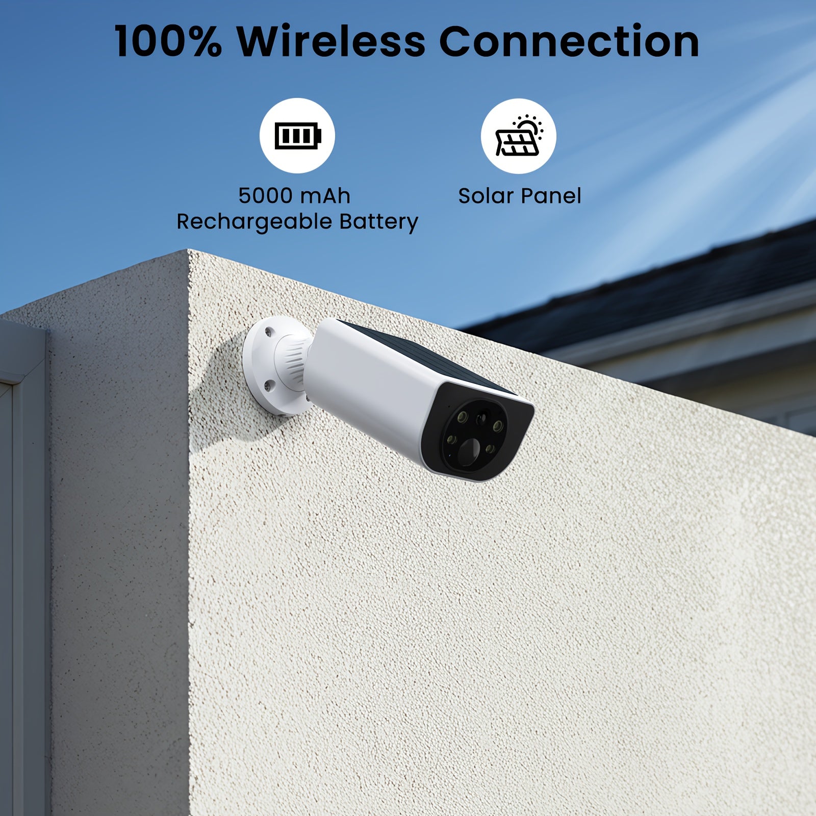 Wansview Solar Security Camera Outdoor, Wireless Security Camera, 2K HD Resolution, Color Night Vision, Two-Way-Audio, Motion Detection, SD Card/Cloud Storage, Compatible with Alexa/Google Home, 1/2/3/4 Solar Cam & 1pc Battery Camera