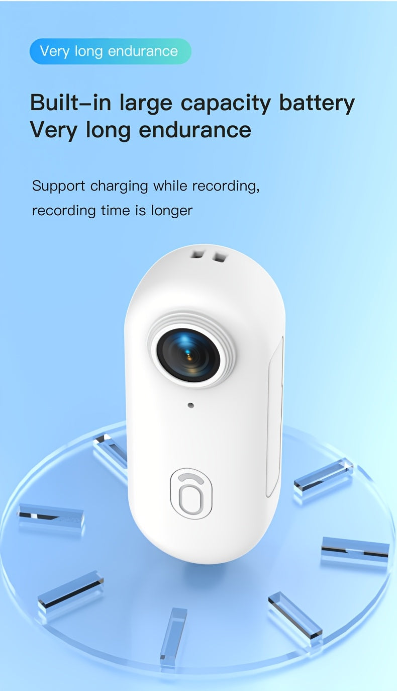 4K 1080P Thumb Action Camera, HD Sports Camera, Automatic Exposure, TF Card Compatible, 800mAh Battery, Rechargeable Lithium-Polymer, Ideal for Cycling, Hiking, Sports Enthusiasts