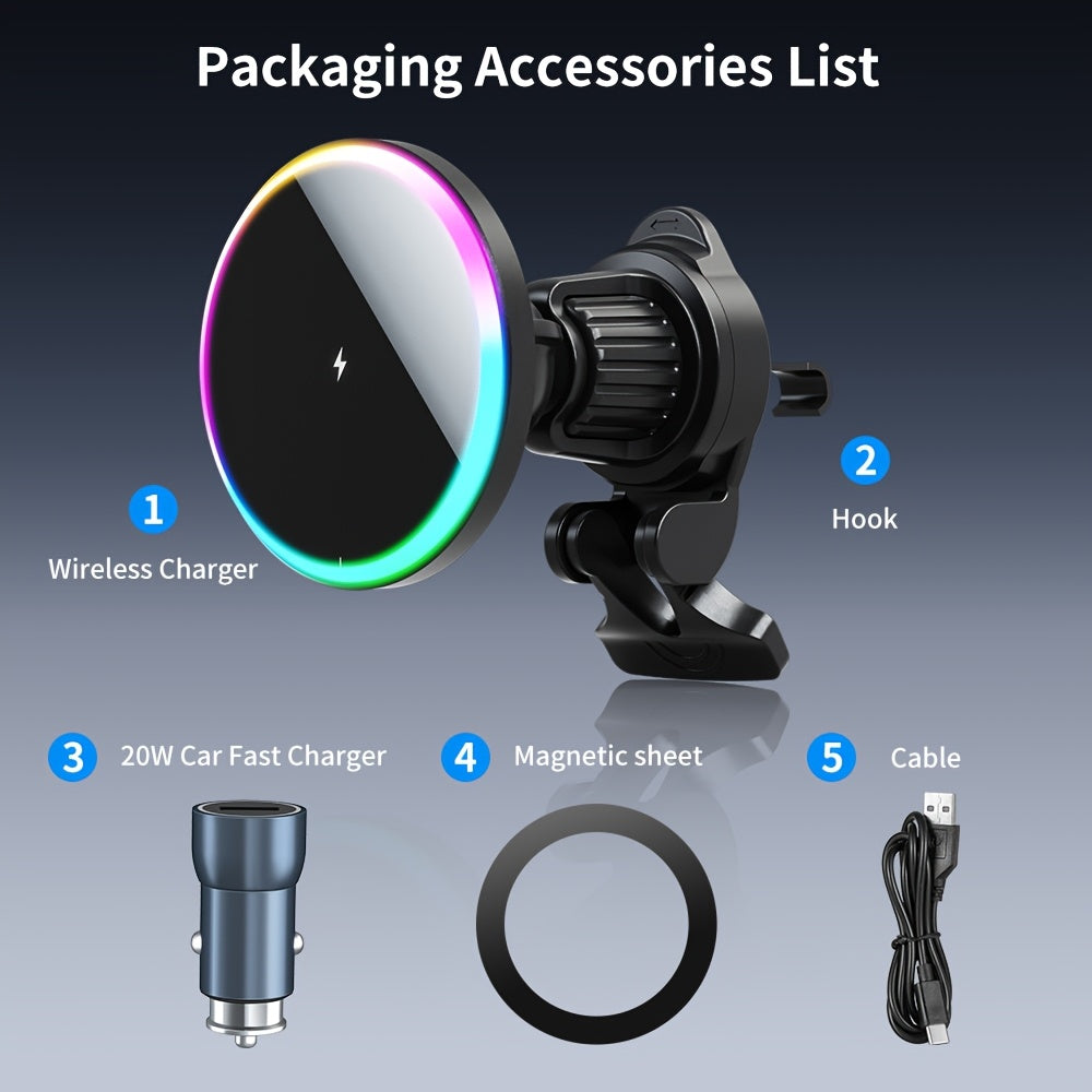for Car Stand Charger, 15W Magnetic Wireless Car Charger Phone Holder, Vent Dashboard Universal Car Wireless Charger Holder for iPhone 15/14/13/12 Series, Christmas, Holidays, New Year Gifts
