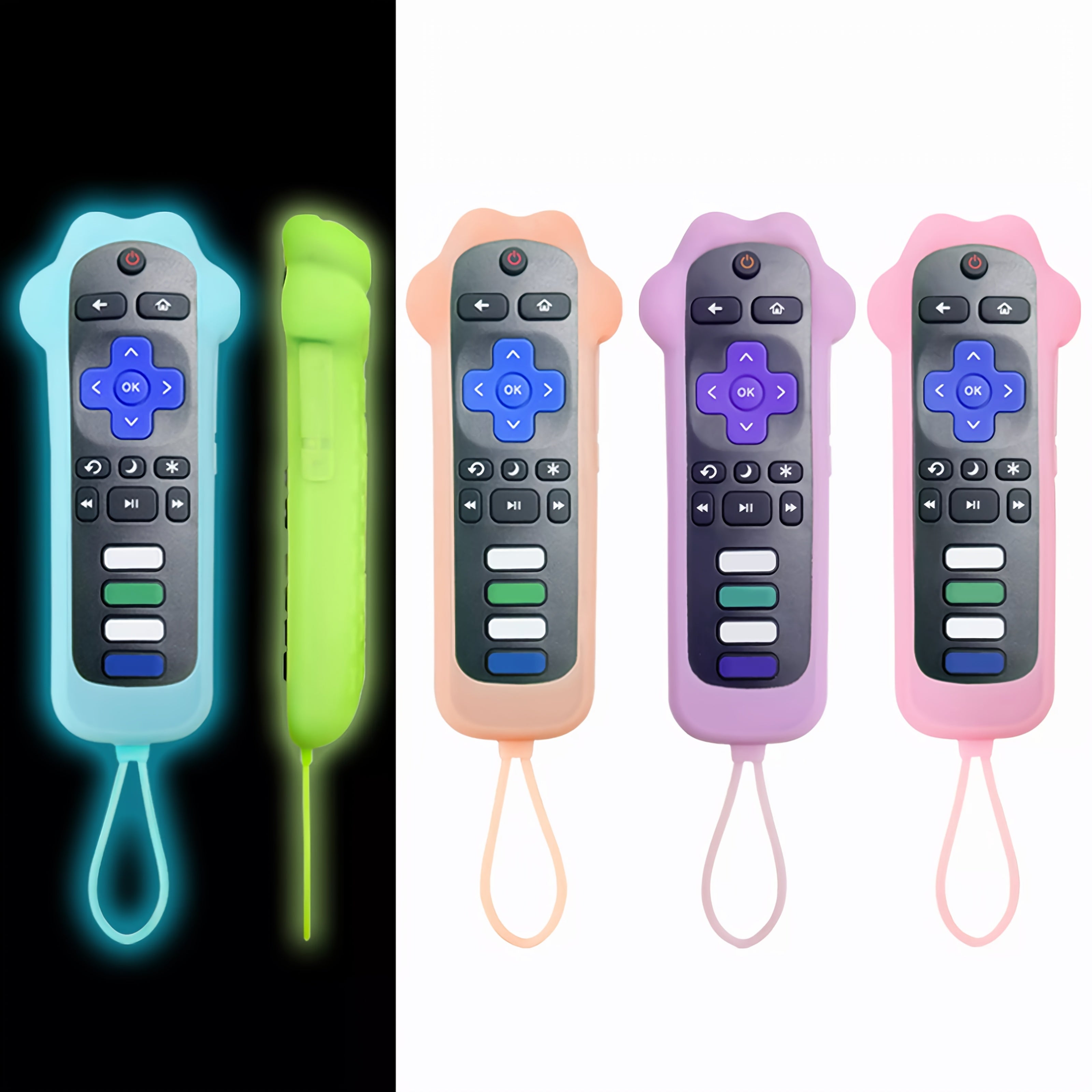 Cute Dog Paw Shaped Universal Remote Control Luminous Silicone Case Suitable For TCL Hisense Roku, Good-looking And Practical