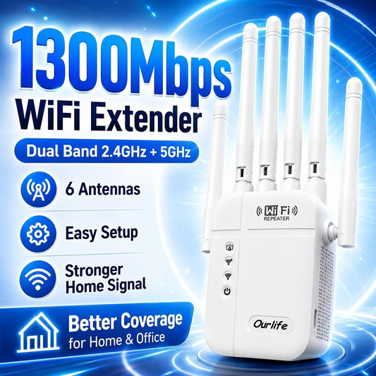 2026 Upgraded WiFi Extender Signal Booster Up To 9000 Sq.ft | Long Range Repeater For Garage, Basement & Yard | 1-Tap Setup, Compatible With Alexa/Ring/Camera | US Warehouse Fast Ship
