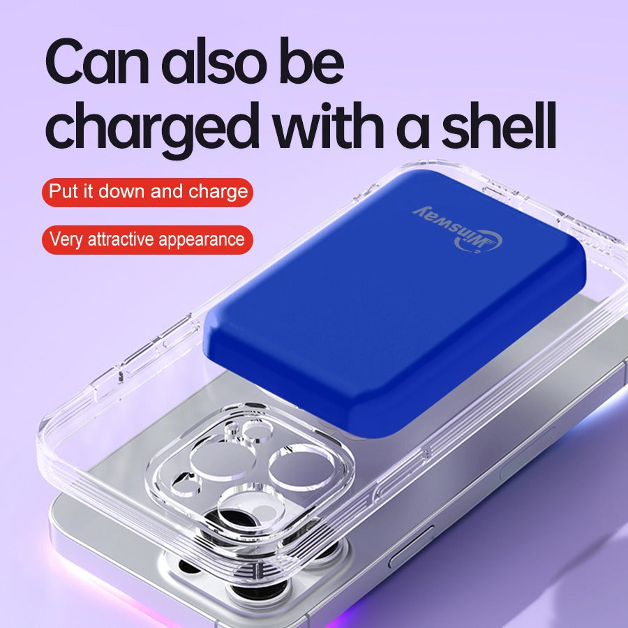 Winsway 5000mAh magnetic mini mobile power bank, supports PD and QC 3.0 fast charging, colorful and versatile, suitable for iPhone 17/16/15/14/13 series