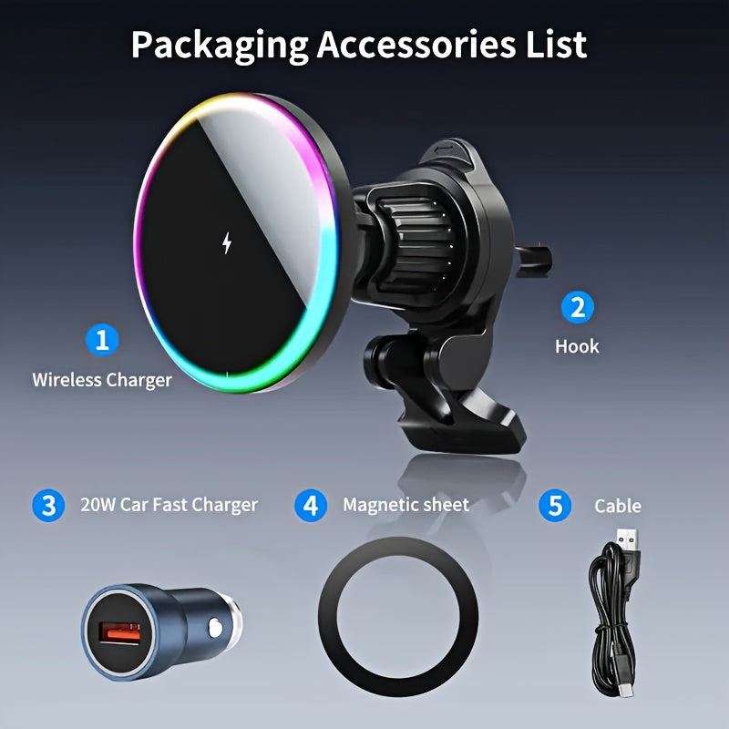 for Car Stand Charger, 15W Magnetic Wireless Car Charger Phone Holder, Vent Dashboard Universal Car Wireless Charger Holder for iPhone 15/14/13/12 Series, Christmas, Holidays, New Year Gifts