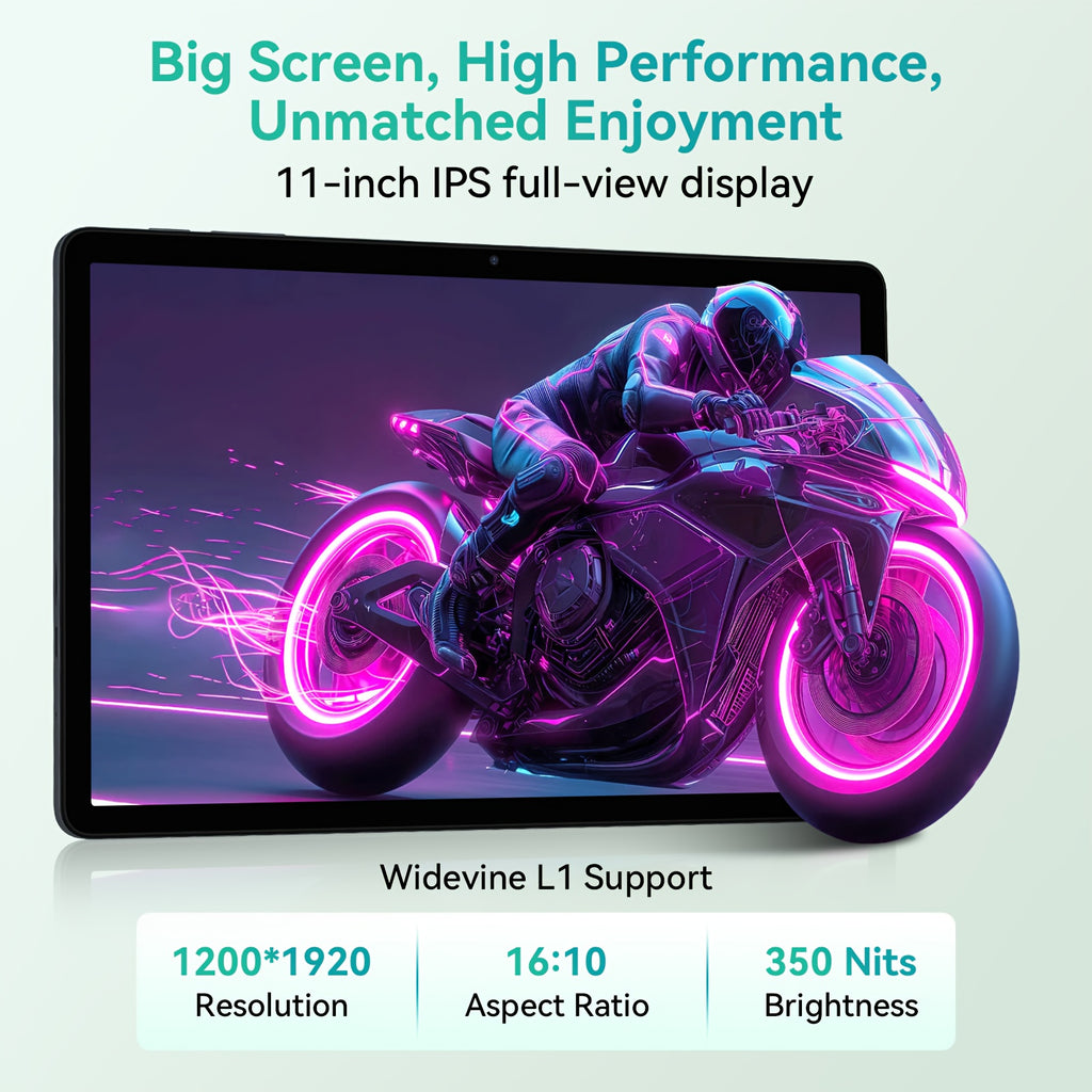 [Android 16, 11-Inch FHD] TABWEE T90 Android 16 New 2025 Tablet, 11-Inch FHD Large Screen+1200x1920 IPS Display, Octa-Core High-Performance CPU, 24(8+16)GB RAM +128GB ROM(2TB Expand), 3MP+5MP Camaras/Face ID, 8000mAh Long Battery Life, Support Widevine L1