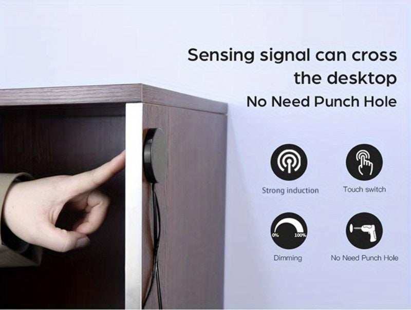 DC5-24V 25mm Wooden Furniture Touch Sensor LED Dimming Switch | 5A Hidden Surface Switch for LED Light Strip Decoration, Suitable for Halloween, Christmas Party, Black, White