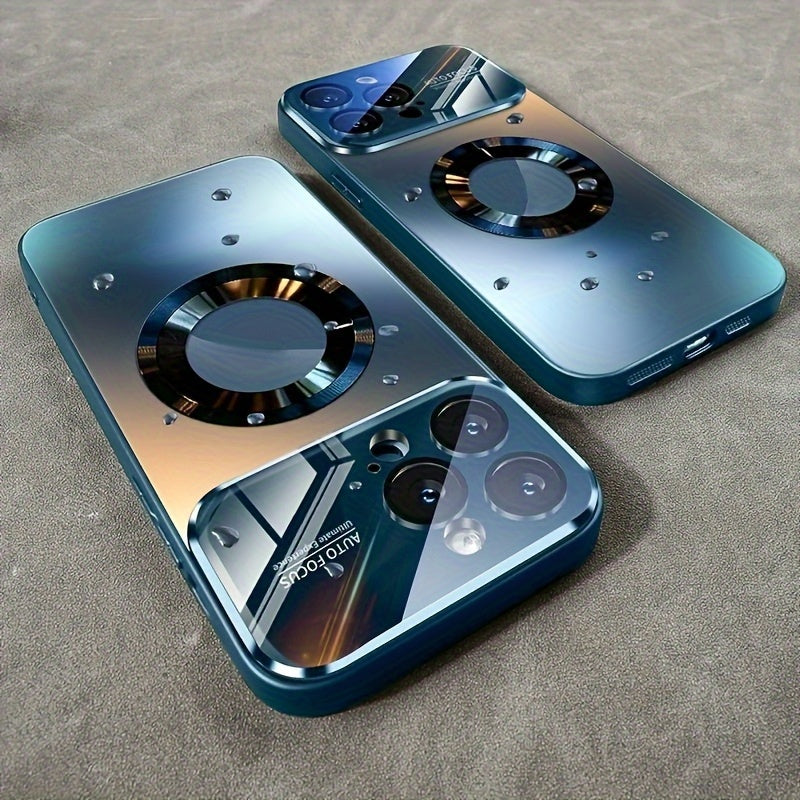 Phone Case: Luxury Matte Titanium Magnetic Wireless Charging Phone Case for iPhone 17 Air 16 15 14 13 12 11 Pro Max Plus Anti-Fingerprint Shockproof Armor Glass Lens Case, Phone Accessories, Fashion Cover, Streamlined Design, High Quality Case