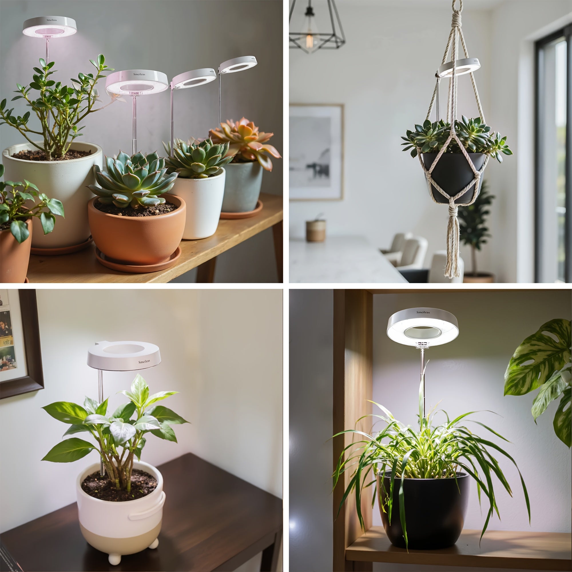3pcs, Grow Lights for Indoor Plants Full Spectrum Smeileas LED Plant Light for Bedroom And Indoor Plants Growing, Full Spectrum Desk Growth Lamp with Smart Automatic 3/6/9H Timer for Garden Supplies And Chrismas Decorations, 4 Dimmable Levels, Height