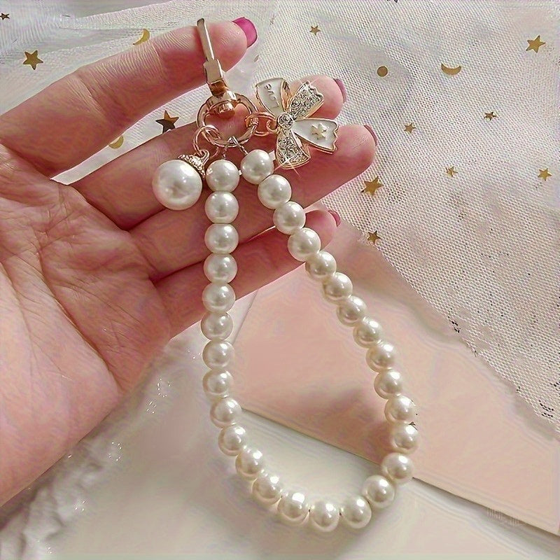 Elegant Butterfly Accessory Set | Phone Lanyard; Beaded Bracelet | Keychain Pendant, Keychain Accessory, Handsfree Hanging, Decorative Charm, Stylish Keychain, Durable Beads, Highquality Charm, Charm Bracelet, Beaded Keyring