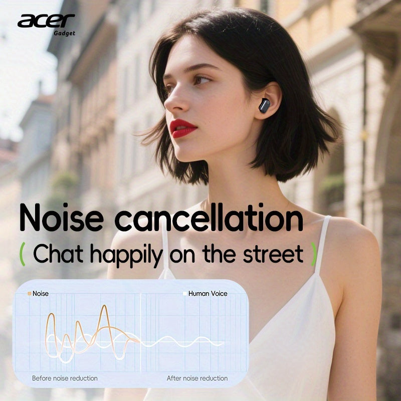 Acer OHR501 Wireless Audio Earbuds Feature a Semi-In-Ear Design with Noise Cancellation, Delivering High-Fidelity Sound Quality. These Music Earphones Are Ideal for Commuting And Fitness, Equipped with Touch Controls And Voice Call Noise Reduction