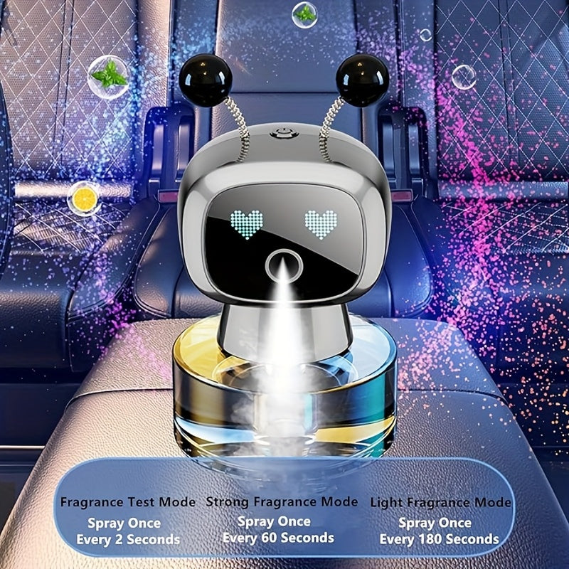 Smart Robot Car Air Freshener, AI Dynamic Expression, Automatic Spray with Car Start And Stop, 4 Adjustable Fragrance Gears, Cool Car Decoration, Essential Car Accessory, Perfect Gift for Festivals