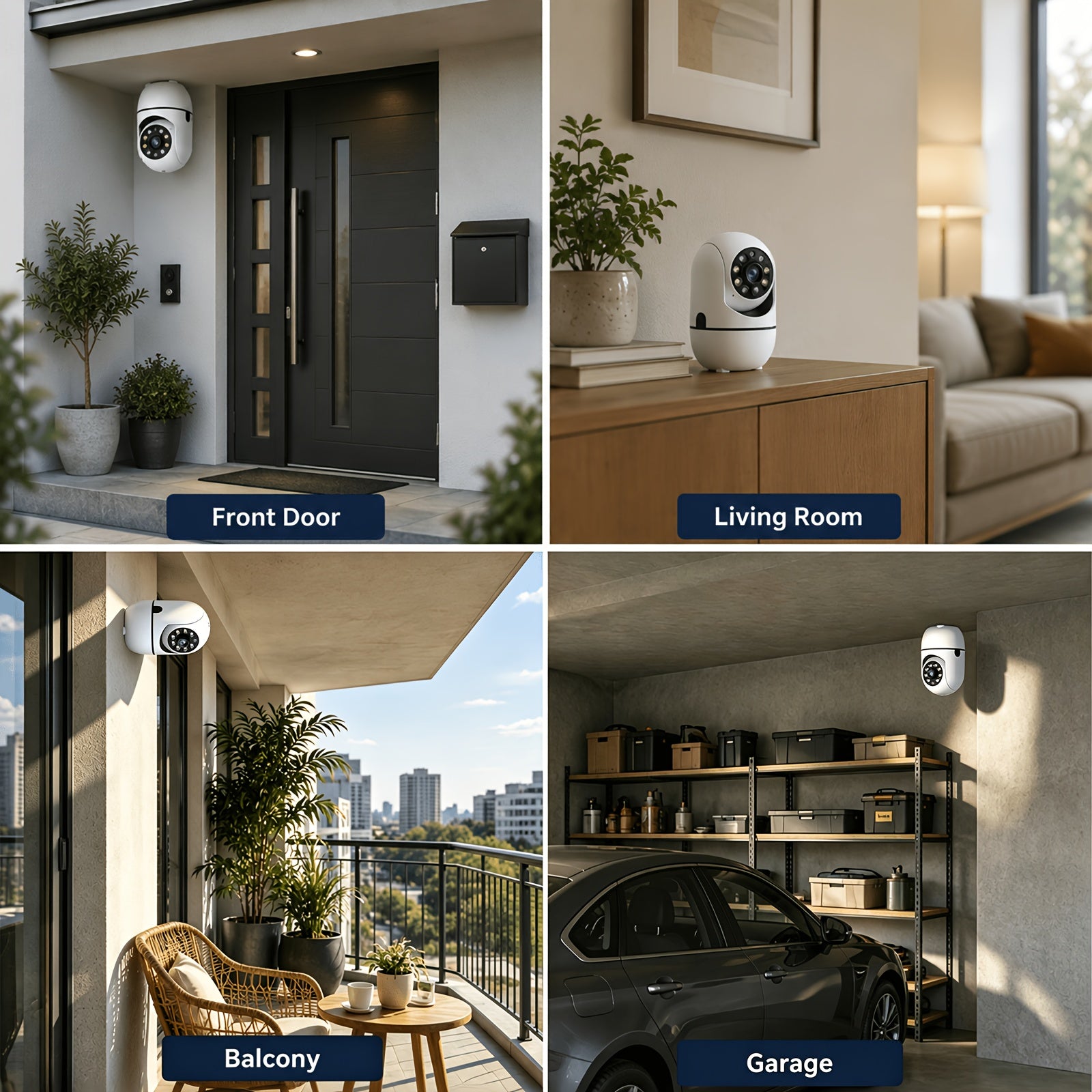 4pcs Wireless Security Camera Indoor with 355° Pan & Tilt, Night Vision, Motion Detection, 2-Way Talk, Baby/Pet Monitor, 2.4/5G WiFi, Support Cloud & Max. 256G SD Stroage, Alexa Compatible