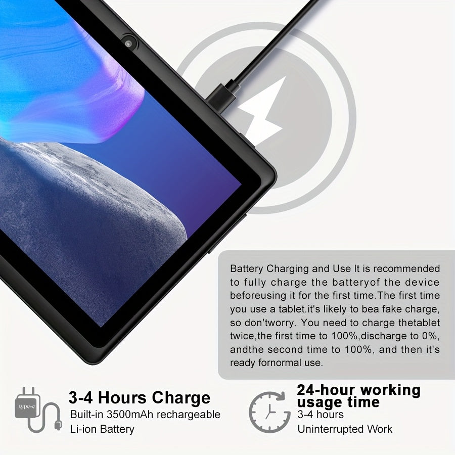 7 Inch Android 14 Tablet, 4GB (2+2) RAM, 32GB ROM, 3500mAh Battery, Quad-Core Processor, IPS Screen, Protective Case