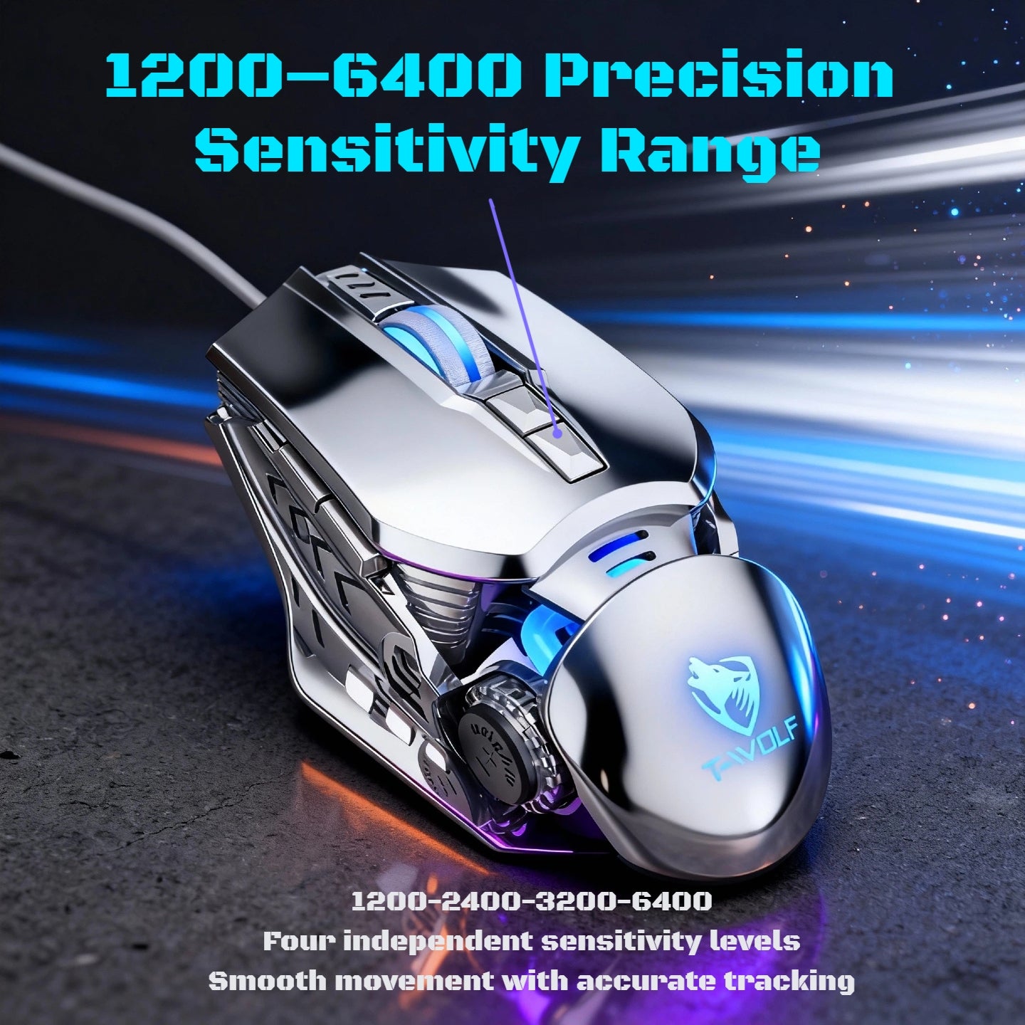 RGB Gaming Wired Mouse Pro-Grade- Ergonomic Design For Casual & Competitive Gamers, Turbo Click & Programmable Buttons, Multi-Mode Sensitivity Control, Dynamic RGB Lighting | Lightweight With Forward/Back Shortcuts - USB Plug & Play | Multiple Model