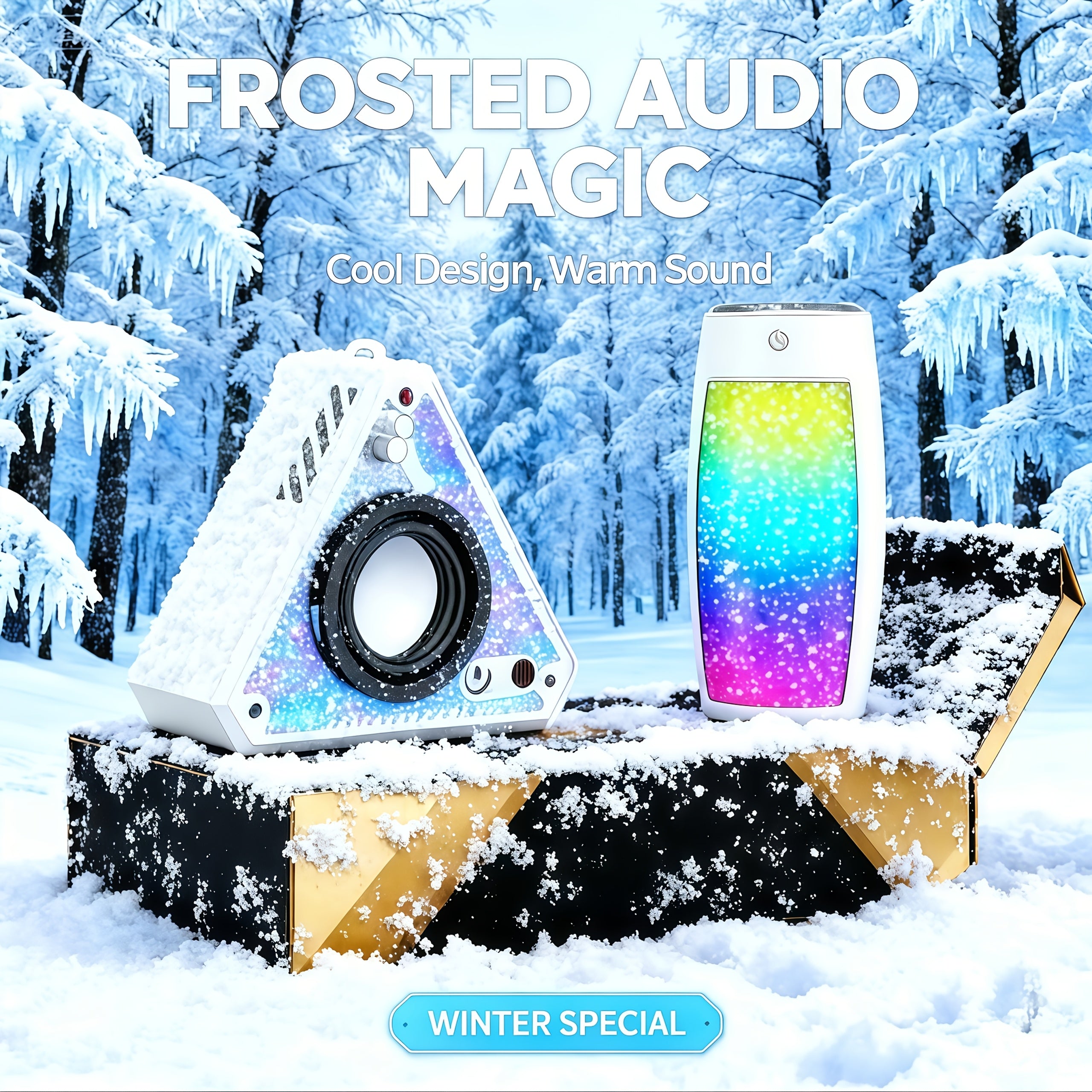 [Portable Outdoor Speaker] 1/2/3pcs 2026 All New Multiple Styles Cinema Subwoofer Outdoor Rechargeable Wireless Speakers, Triangular Shape Audio System, Portable Radio Speaker, Wireless Small Stereo Wireless Speaker With HD Sound, Portable Outdoor Loud St